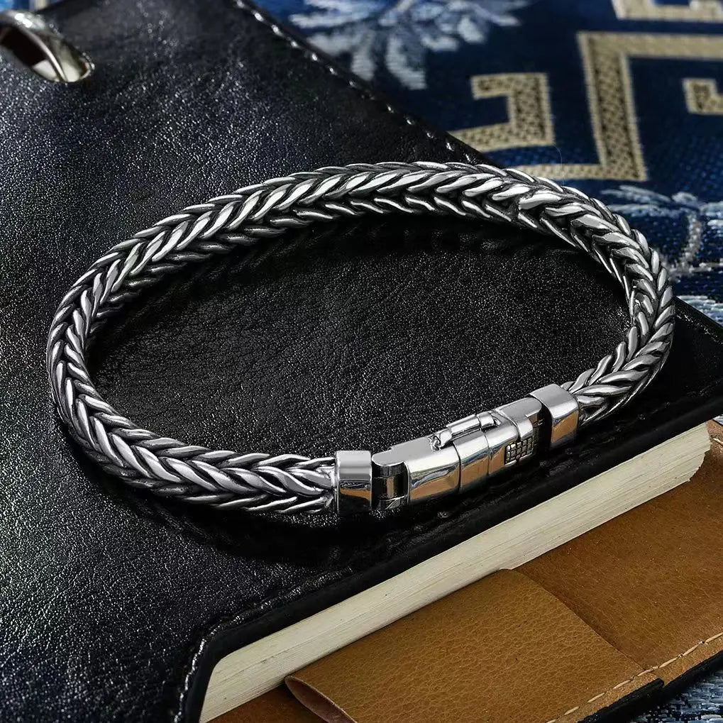 Unisex Woven Sterling Silver Bracelet - Jeglowstore