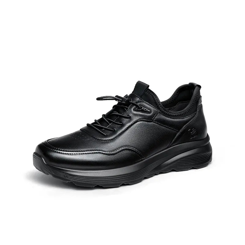 Golden Camel Men's Shoes Winter Velvet Warm Business Casual Sports Leather Shoes Soft Sole Shock Absorption Non-slip Sneakers - Jeglowstore
