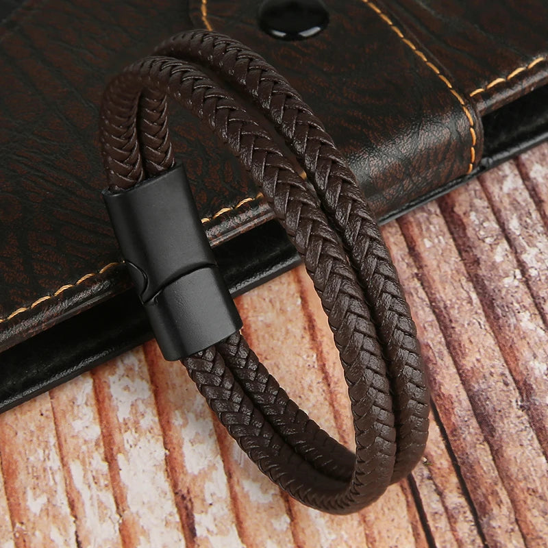 Genuine Leather Double Layer Bracelet - Jeglowstore