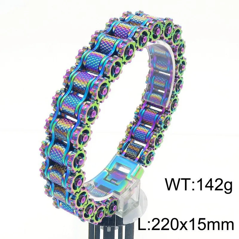Retro Heavy Stainless Steel Motorcycle Chain Bracelet - Jeglowstore
