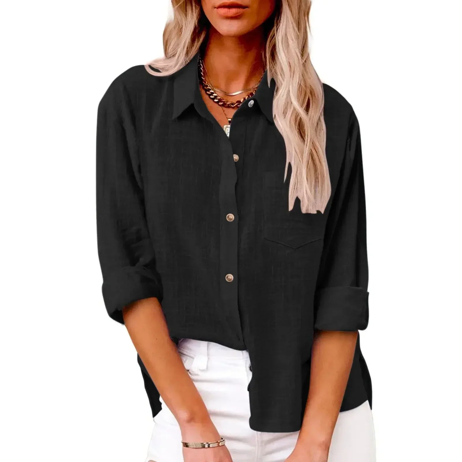 Women’s Solid Casual Long Sleeve - Jeglowstore