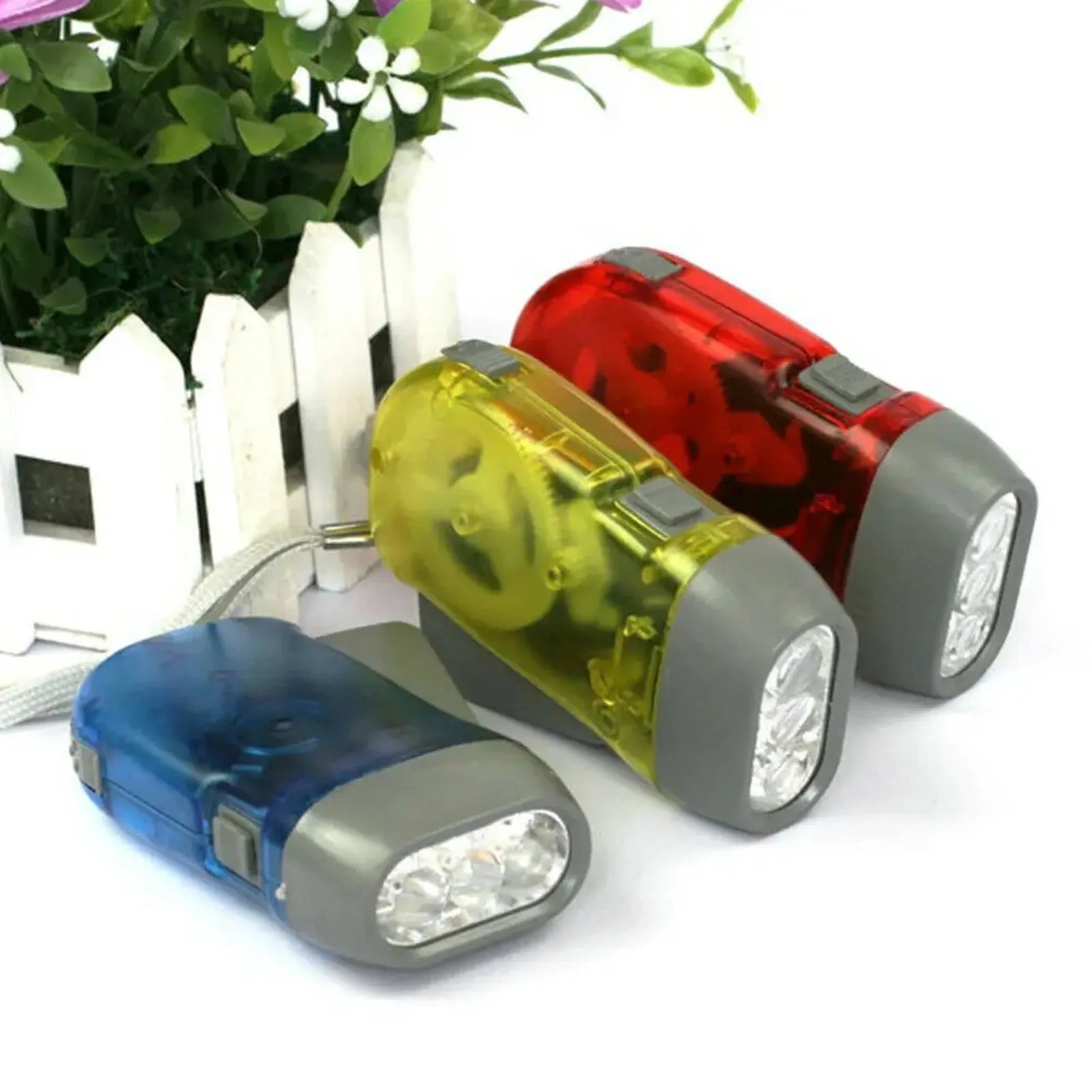 3 LED Hand Pressing Dynamo Crank Power Wind Up Flashlight Torch Light Hand Press Crank Camping Lamp Light for Outdoor Home - Jeglowstore