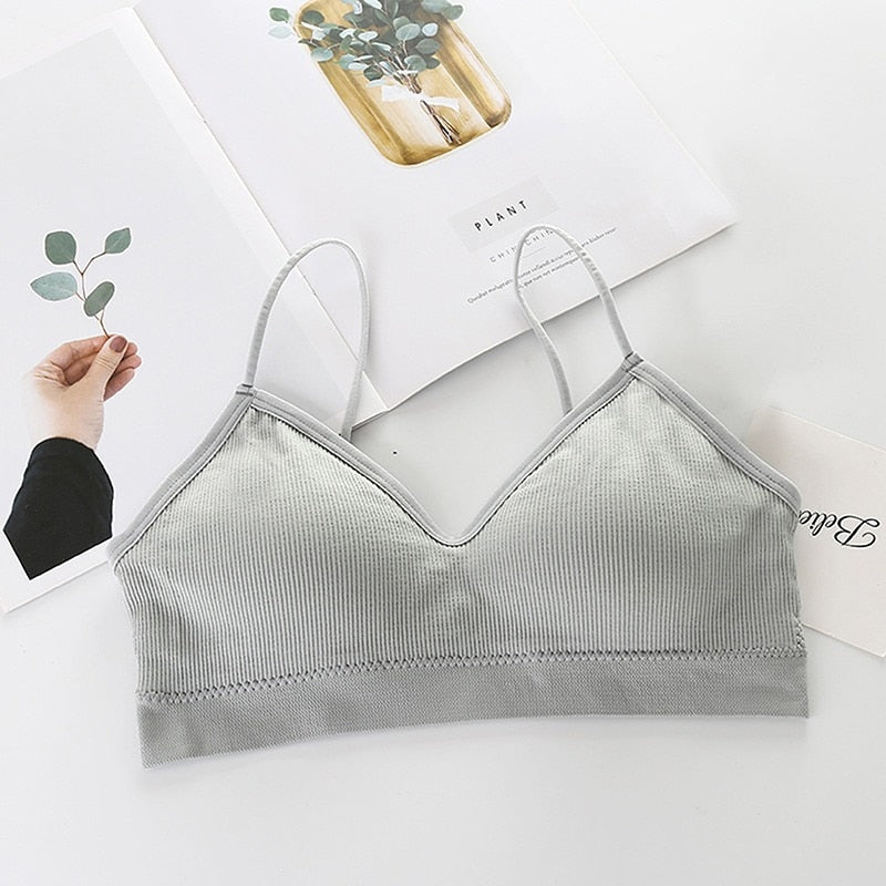 Women Sexy Crop Tops Sports Bra Female Tube Tops Sleeveless Camis Seamless Lingerie Tee Bra Bandeau Crop Top Tanks