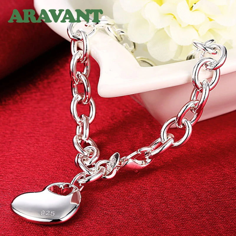 Bridal Love Heart Necklace & Bracelet Set - Jeglowstore