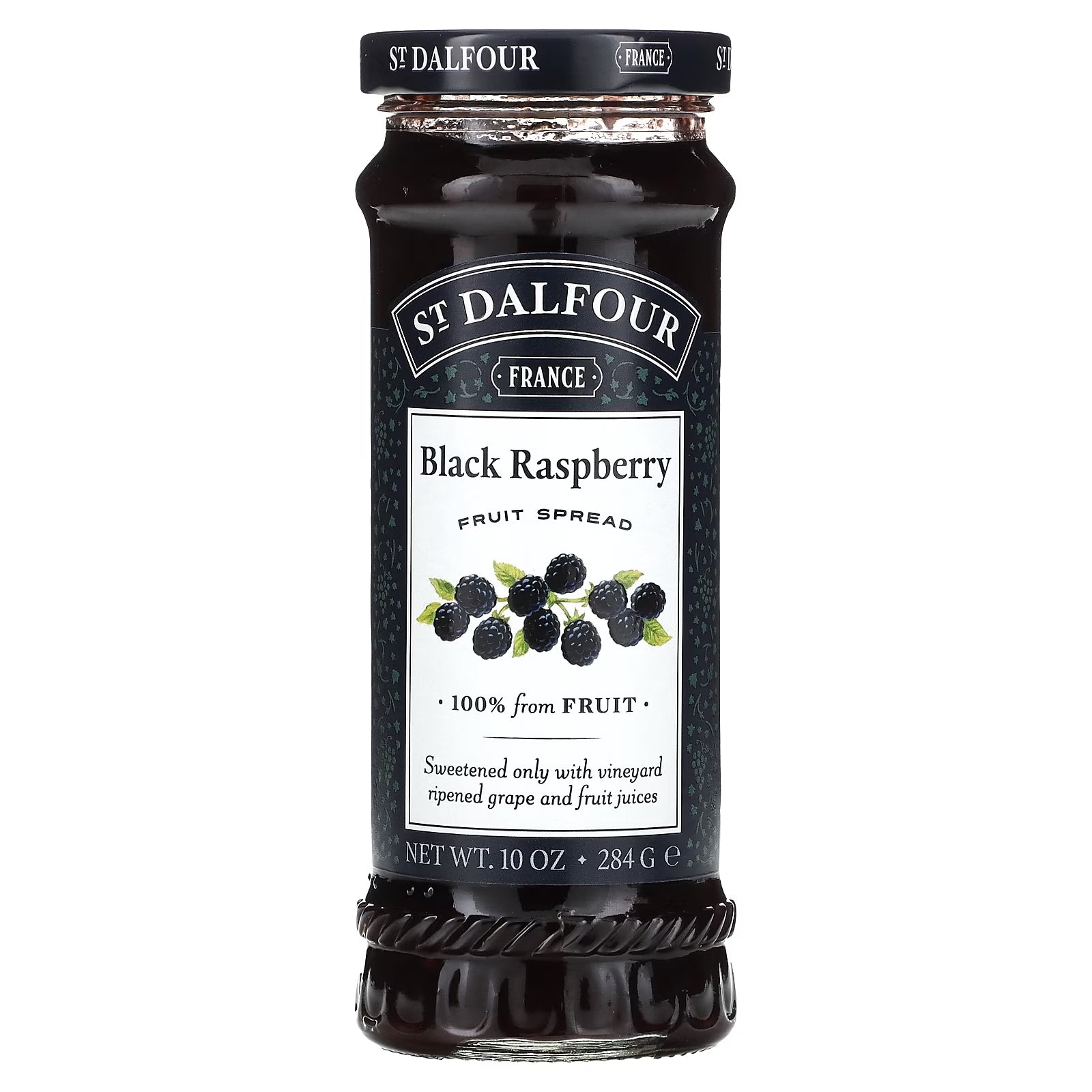 St Dalfour Fruit Spread Deluxe 100 Percent Fruit Black Raspberry, 10 Oz
