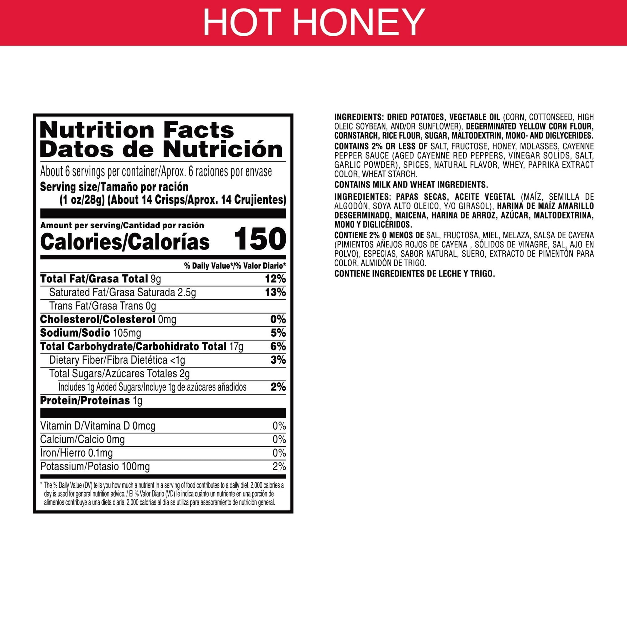 (14 pack) Pringles Hot Honey Potato Crisps Chips, Lunch Snacks, 5.5 oz Canister