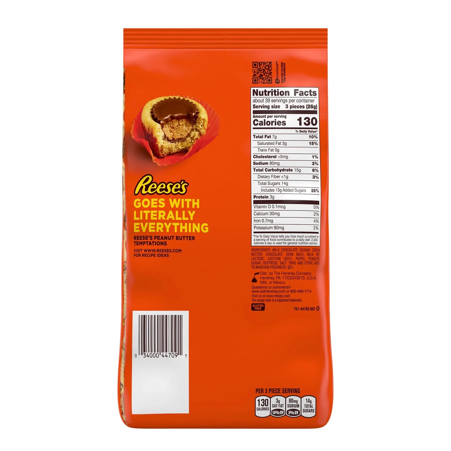 Reese's Miniatures Milk Chocolate Peanut Butter Cups Candy, Party Pack 35.6 oz