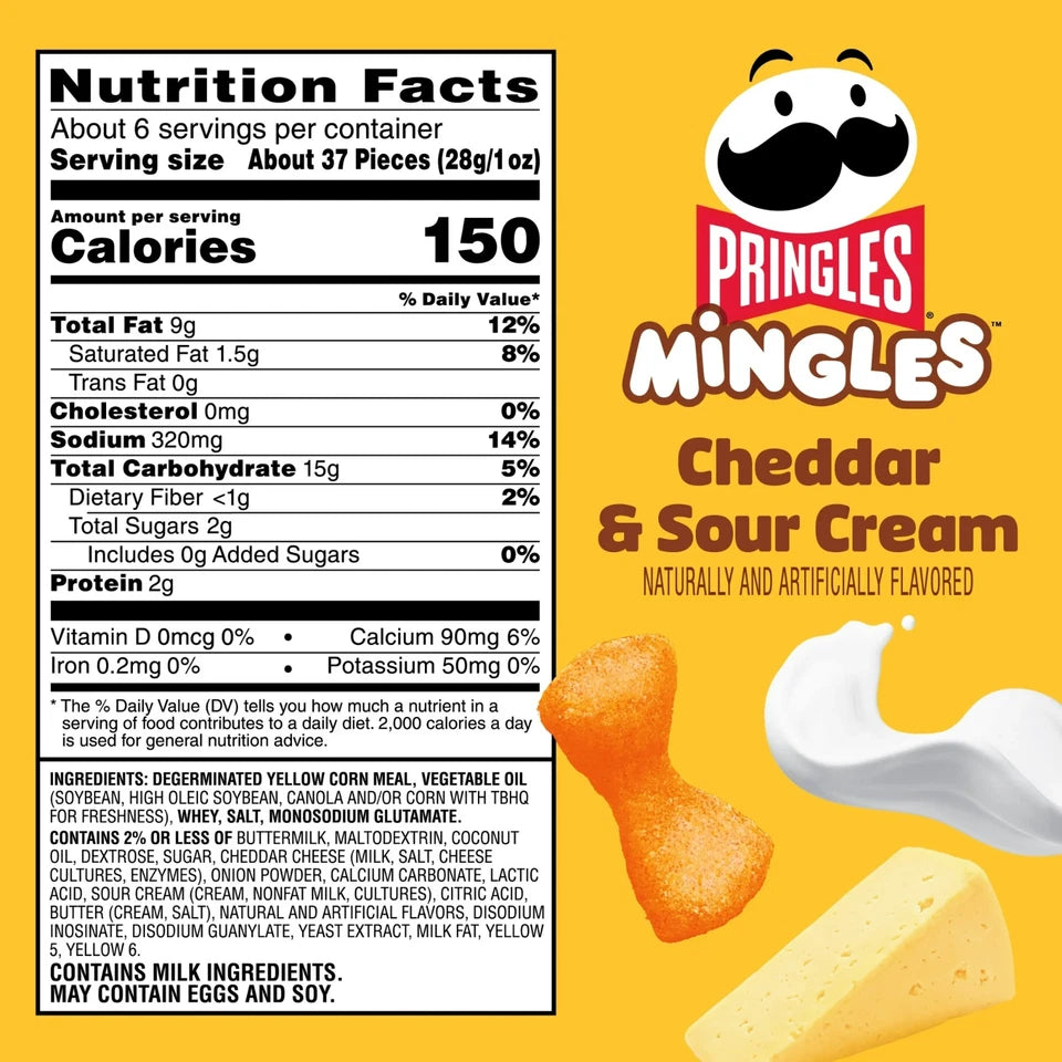 Pringles Mingles Cheddar & Sour Cream Puffed Snacks – 5.5 oz