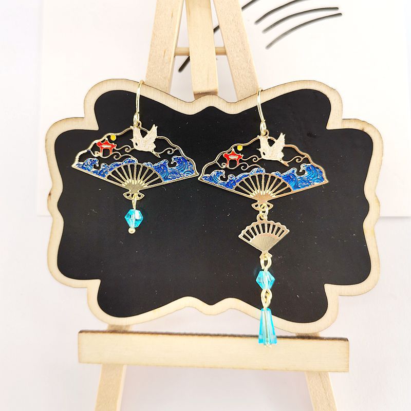 Animal Cat Cherry Blossoms Asymmetrical Earring Party Kitten Jewelry Gifts