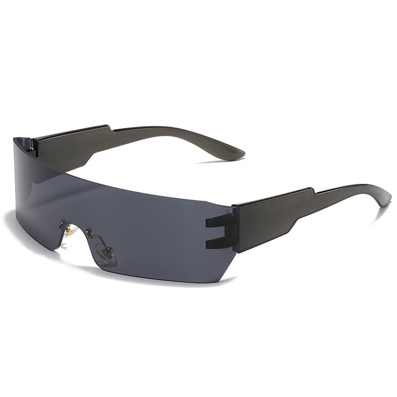 Kardashan Flat Top Shield Fashion Punk Sunglasses Women Y2K Sun Glasses