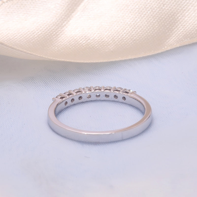 AEAW 14k White Gold 0.25ctw 2mm DF Round Cut Diamond Band Ring