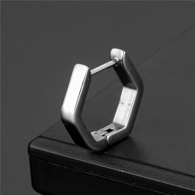 Rinhoo 1 Pcs Triangle Unisex Earrings Stainless Steel