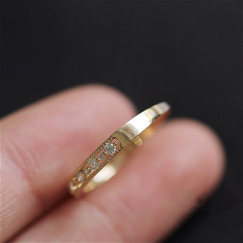 925 Sterling Silver Plating Pavé Crystal Hollow Ring