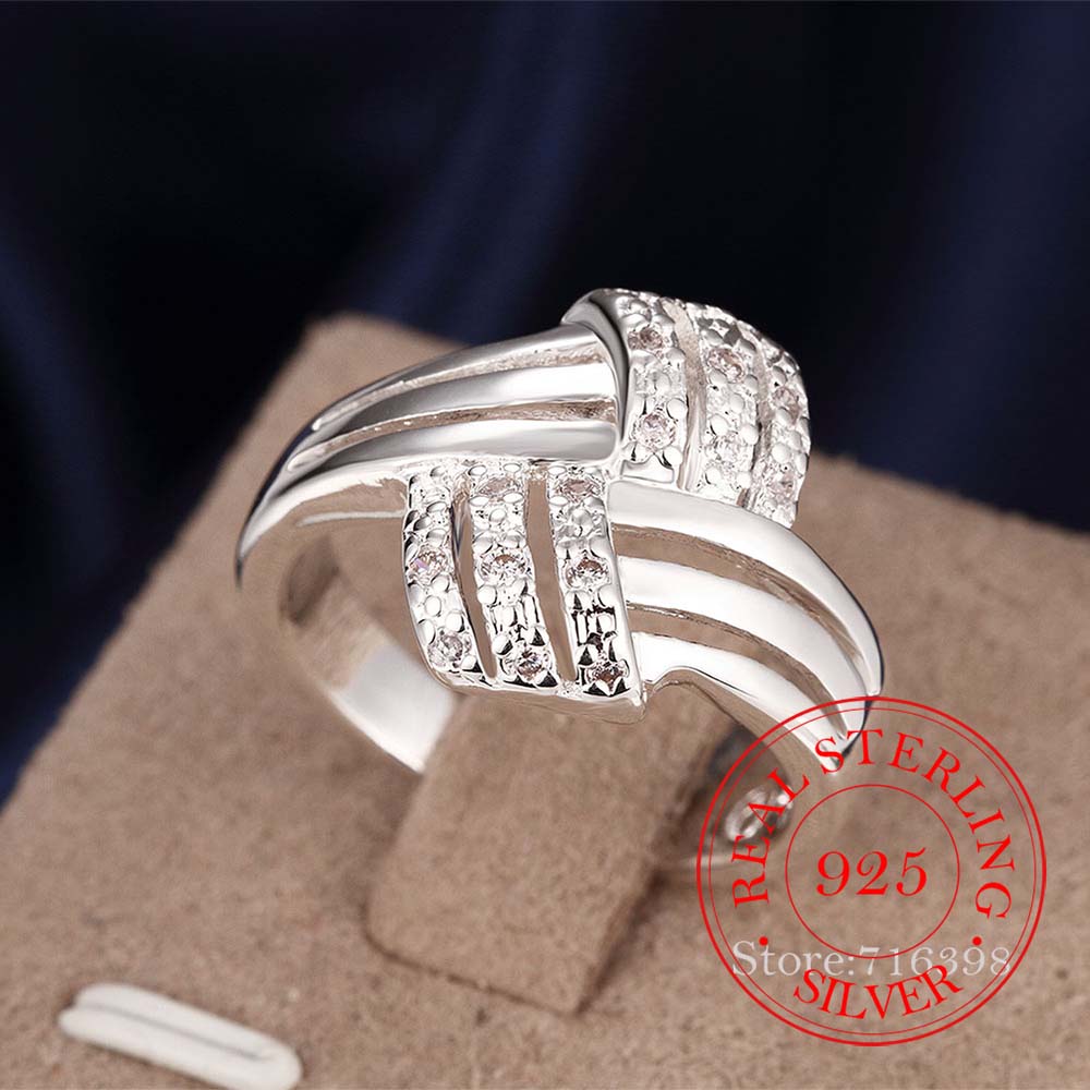 925 Sterling Silver Jewelry Vintage AAA+ Zircon Ring