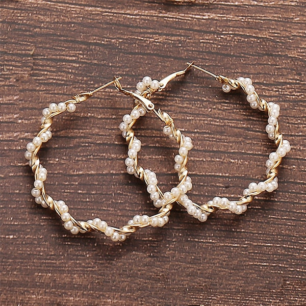 17KM Vintage Geometric Gold Plated Metal Earrings Set