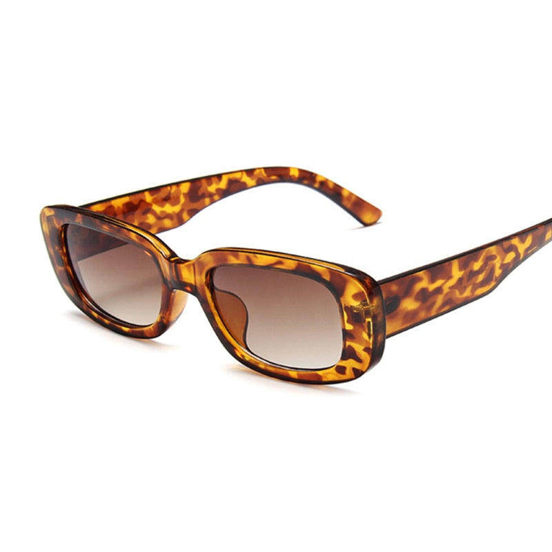 Vintage Black Square luxury Brand Small Rectangle Sun Glasses
