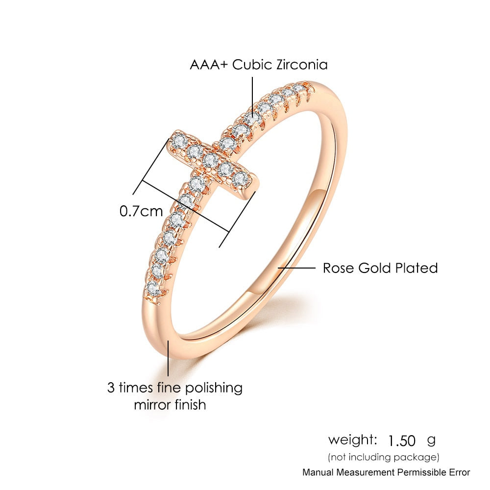 Micro-inlaid Zircon Dainty Ring