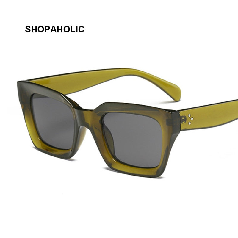 Vintage Oversized Luxury Brand Square Sunglasses