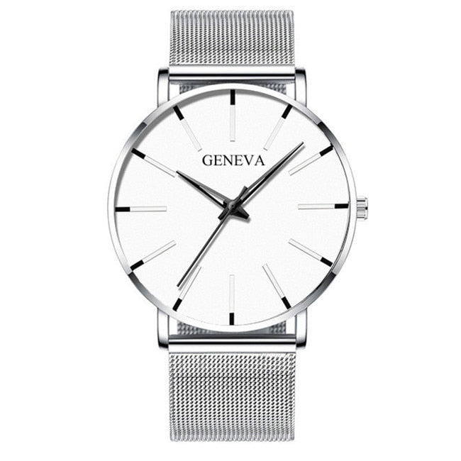 reloj hombre 2022 Watch Men Minimalist Ultra Thin Watches Men's Fashion Stainless Steel Mesh Belt Quartz Watch relogio masculino