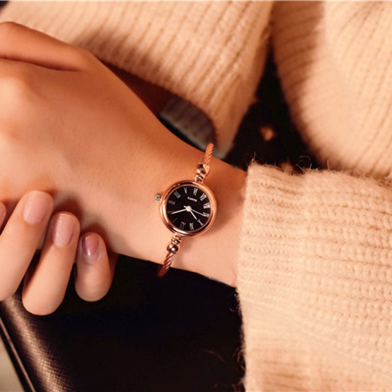 Small Gold Bangle Bracelet Stainless Steel Luxury Watch