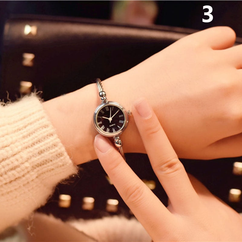 Small Gold Bangle Bracelet Stainless Steel Luxury Watch