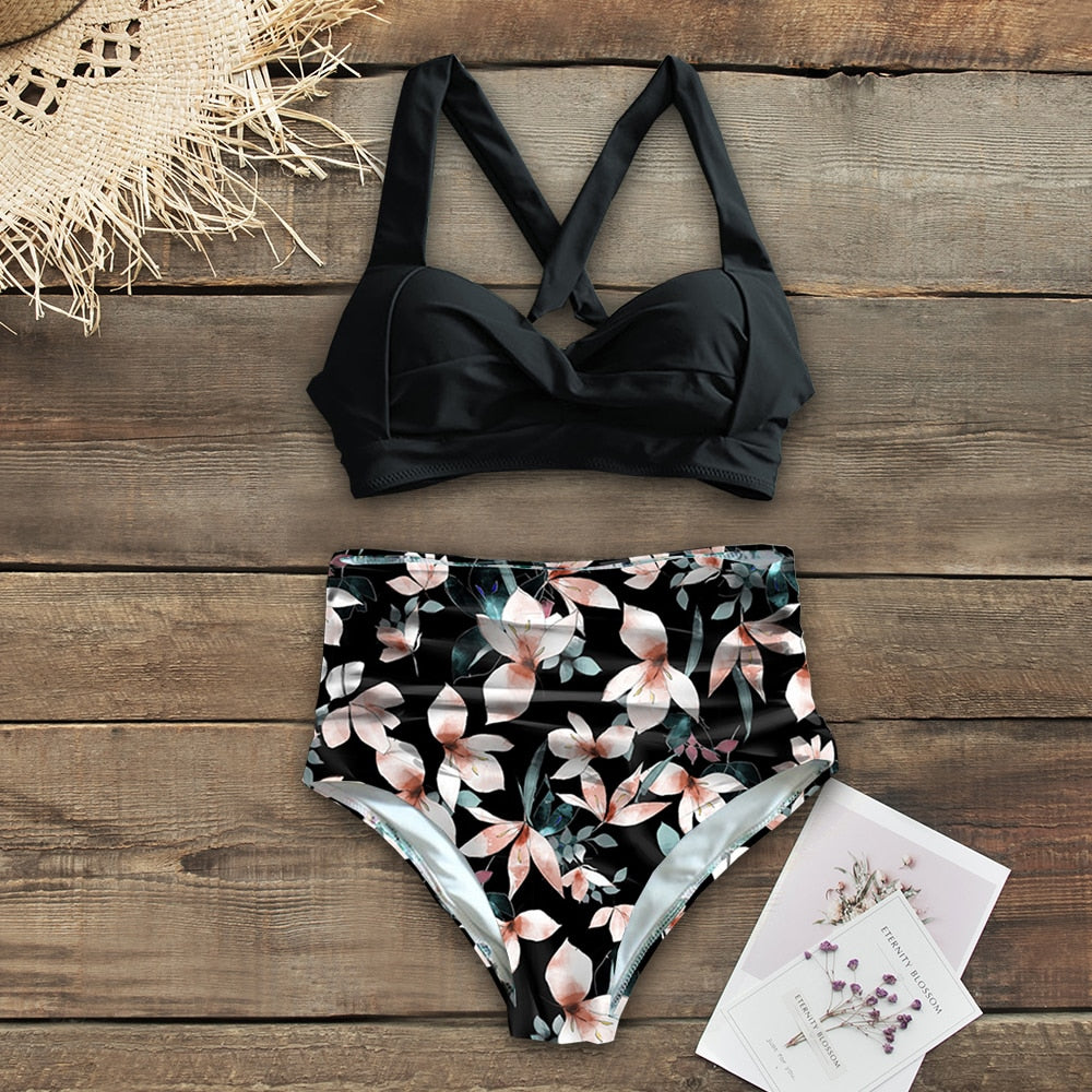 Halter High Waist Bikini Swimwear