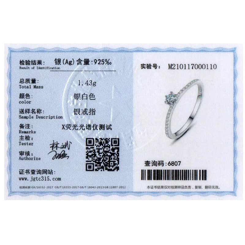 Ailmay Real 925 Sterling Silver Simple Sparkling Round Clear Zircon Ring For Women Classic Luxury Wedding Accessories Jewelry