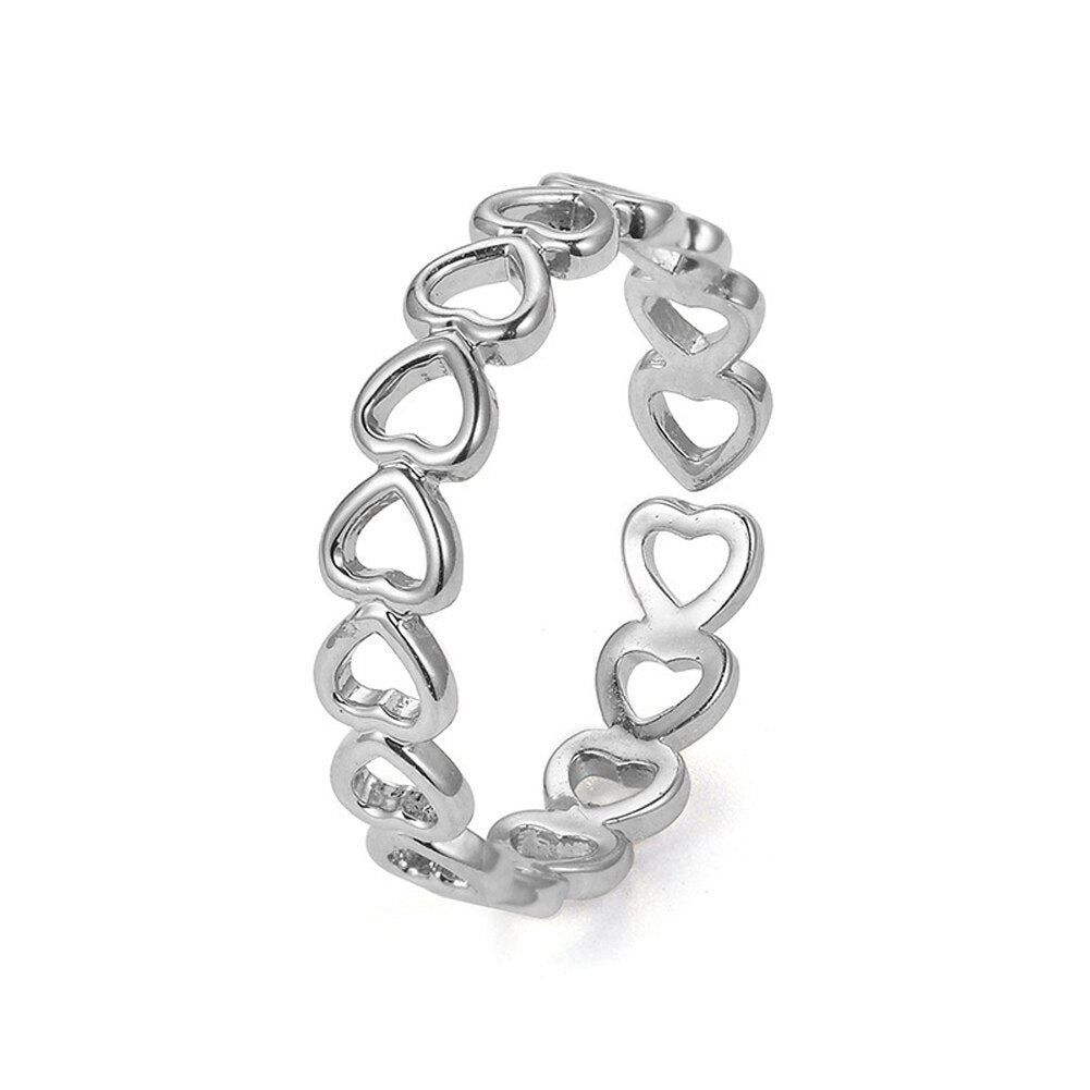 Boho Vintage Silver Color Fish Adjustable Ring
