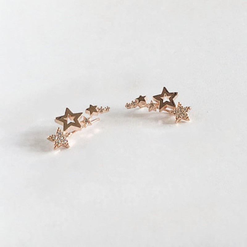 Huitan Shiny White Zircon Exquisite Versatile Earring