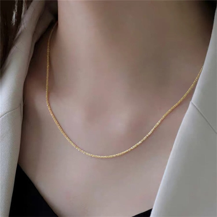 Silver Colour Sparkling Clavicle Chain Choker