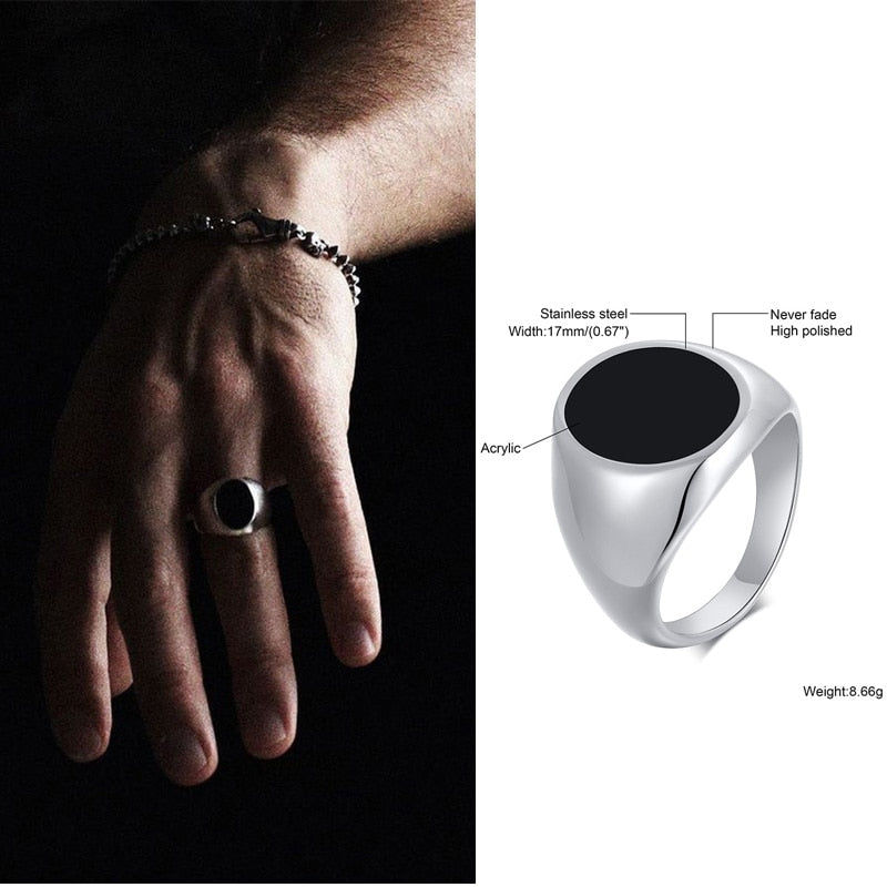 Square Signet Stainless Steel Ring