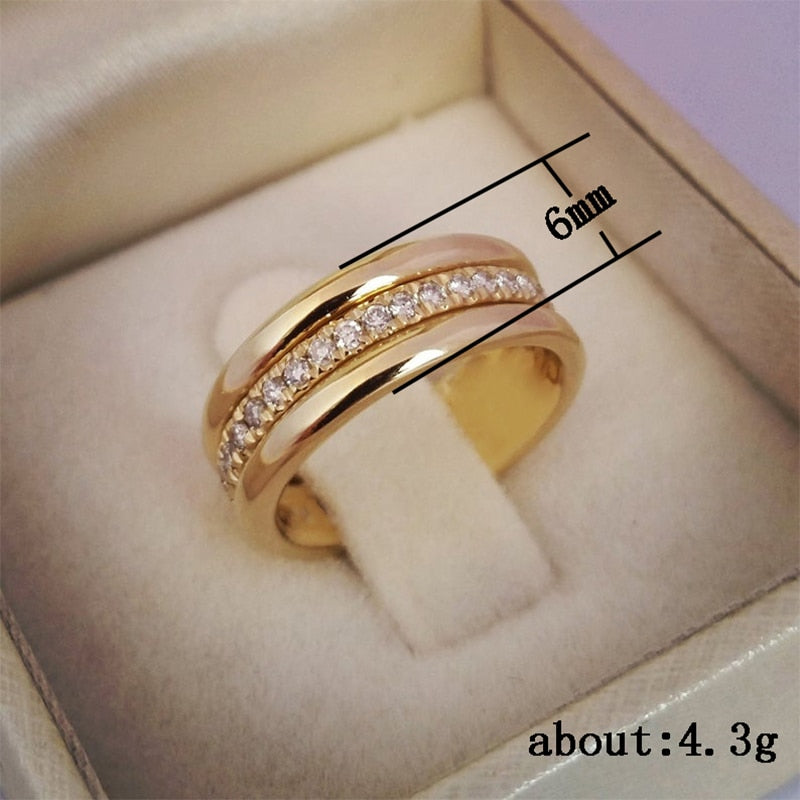 Huitan 2020 Micro Paved Cubiz Zircon Finger Ring
