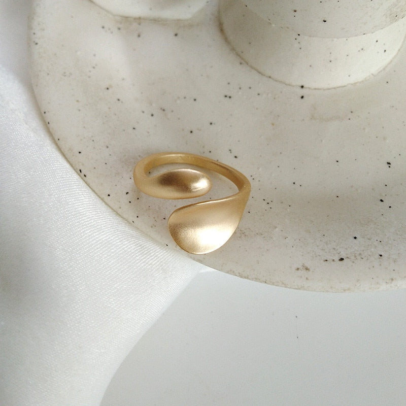 Simple Open Gold Color Adjustable Ring - Jeglowstore