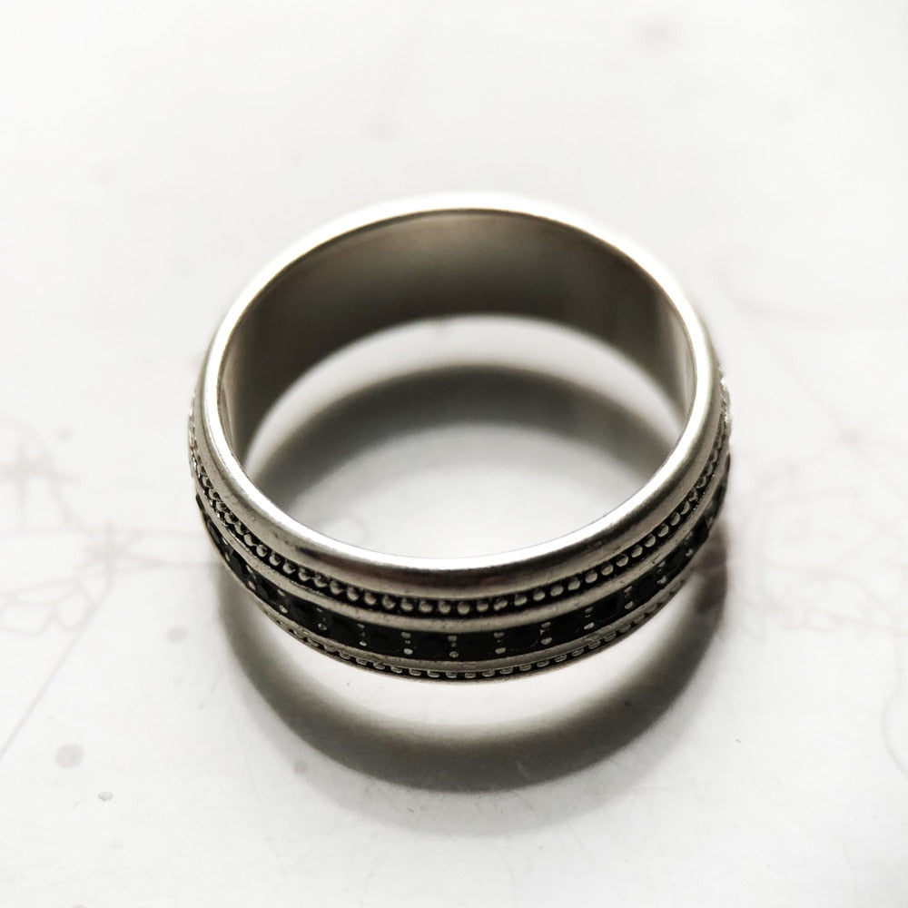 Black CZ Lane Europe Style Vintage Ring,