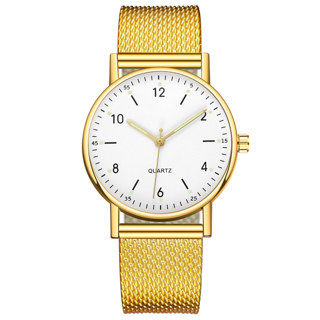 Fashion Women Silver Heart Dial Silicone Mesh Belt Wristwatch