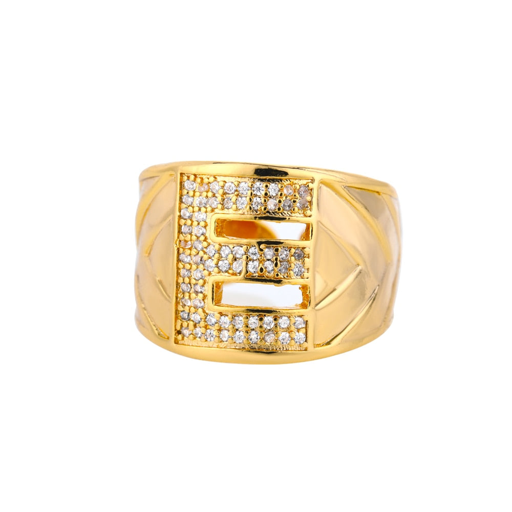 Adjustable Stainless Steel Alphabet Name Initials Ring