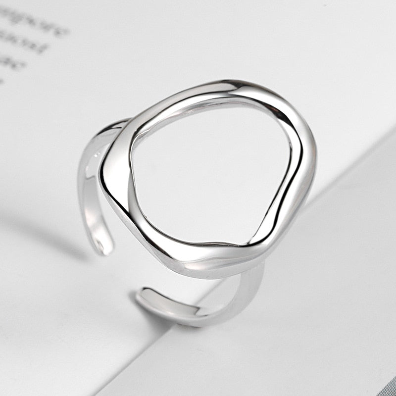Fashion Big Geometric Pearl Paved Adjustable Ring - Jeglowstore