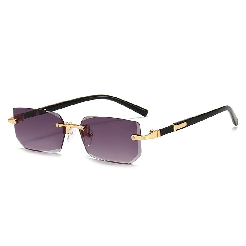Rimless Rectangle Square Sun Glasses