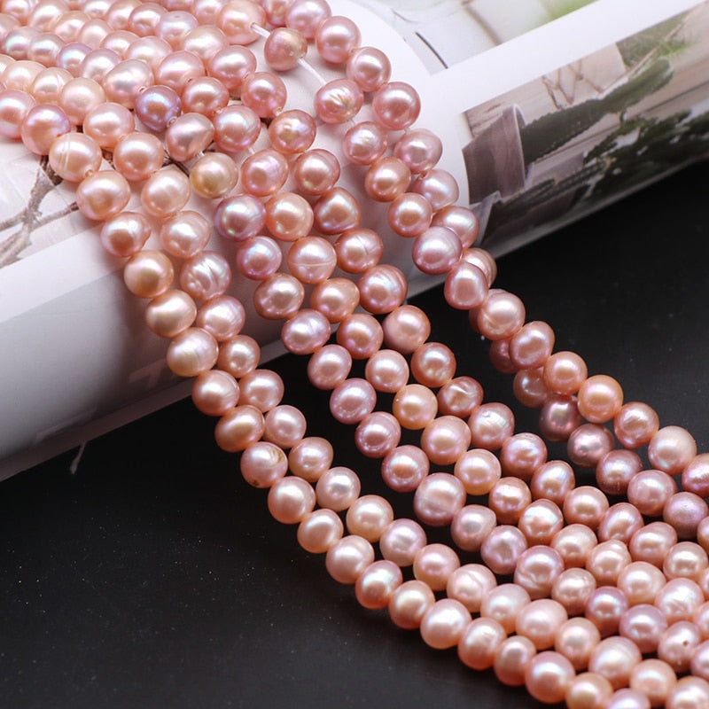 DOTEFFIL 8mm Natural Pearl Chain Necklace