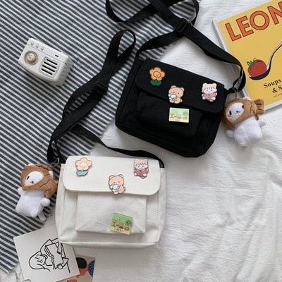 Women Canvas Flap-bag Handbag