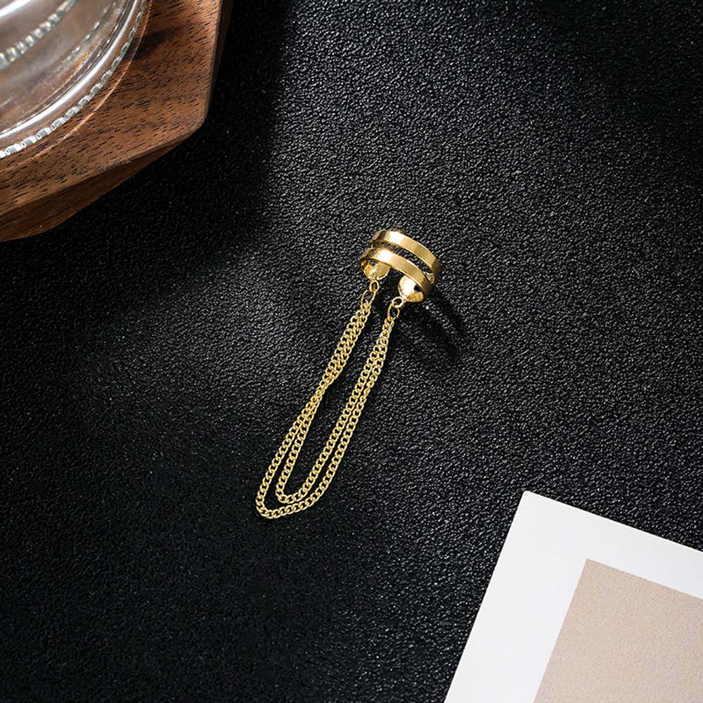 JWER New Long Tassel Ear Cuff Multilayer No Piercing