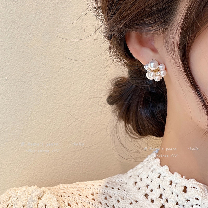 Elegant Unique Fireworks Pearl Stud Earrings