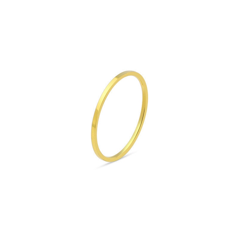Simple 1MM Thin Stainless Steel Couple Ring