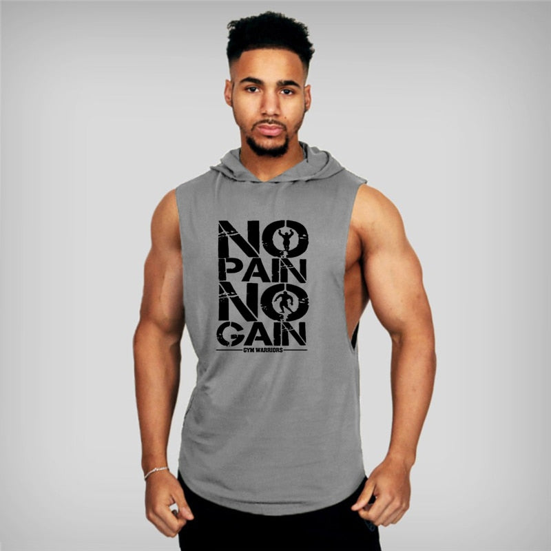 Hooded Tank Top Cotton Sleeveless Vest