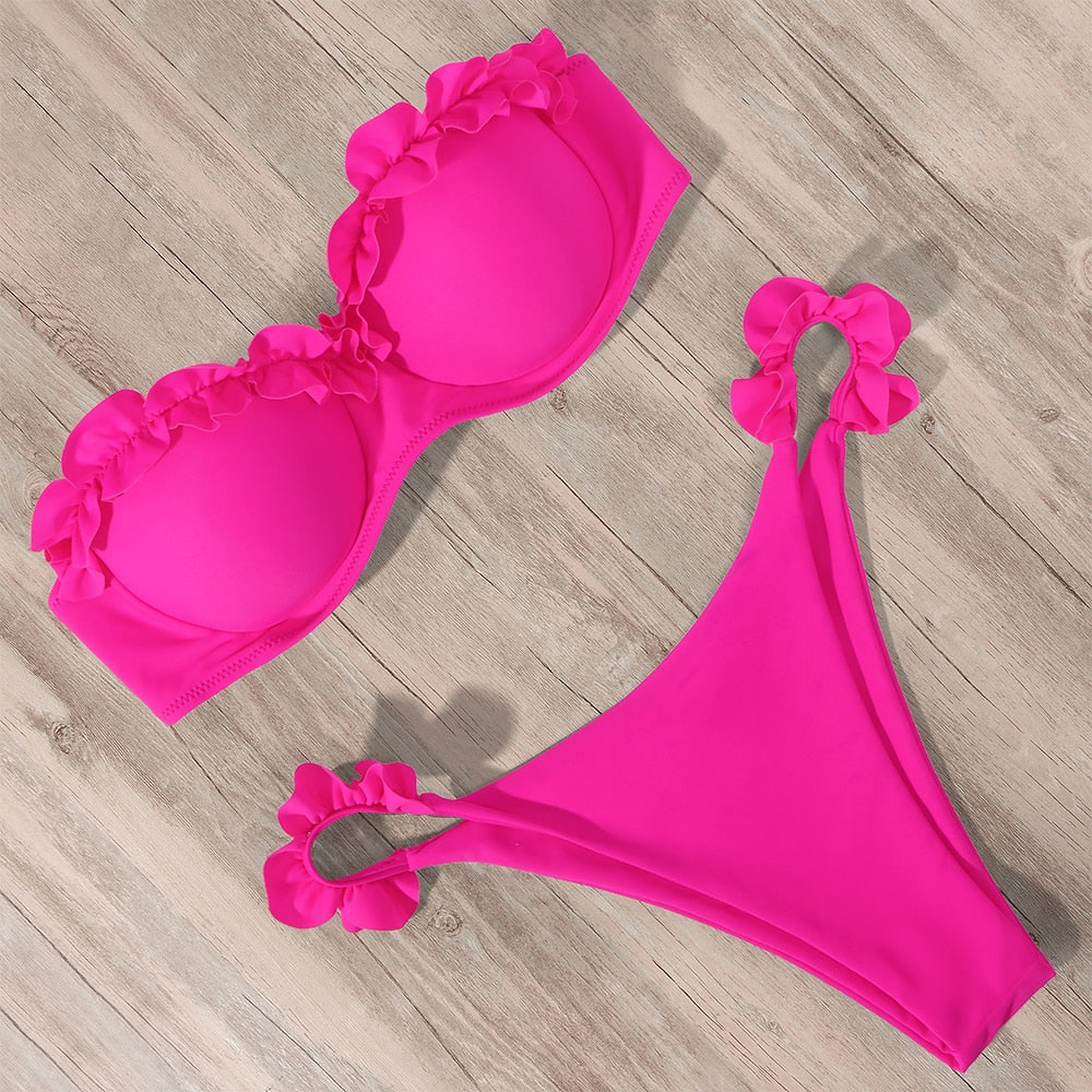 RUUHEE Bandeau Bikini Swimwear Women Swimsuit