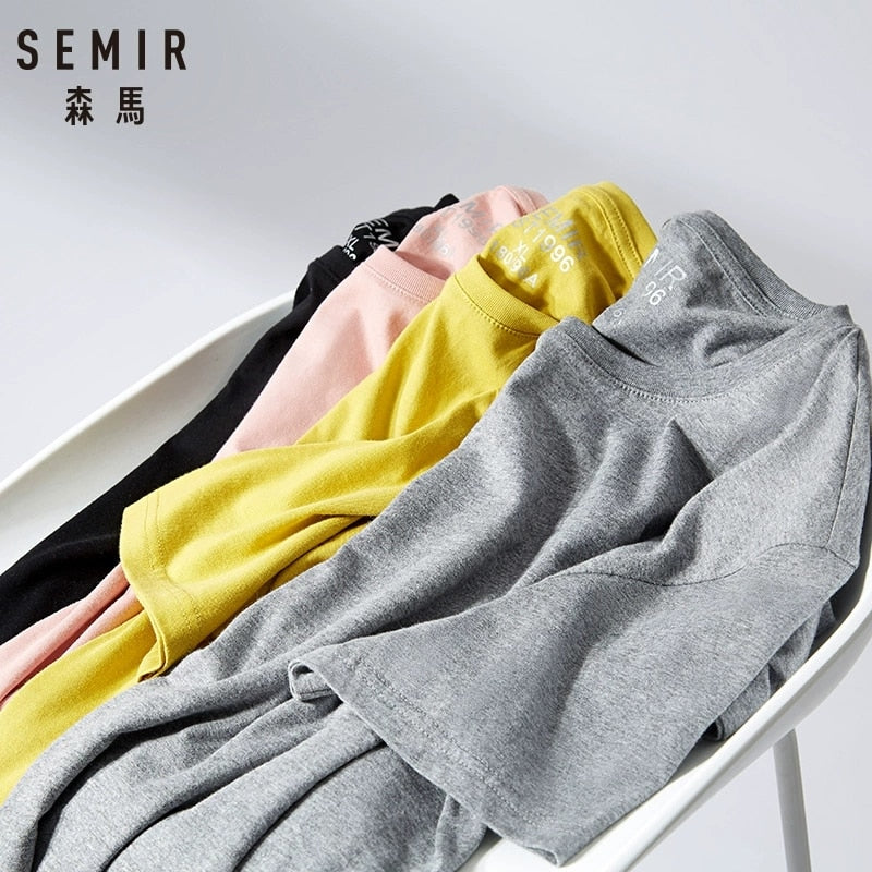 SEMIR Simple O neck stretch solid new top