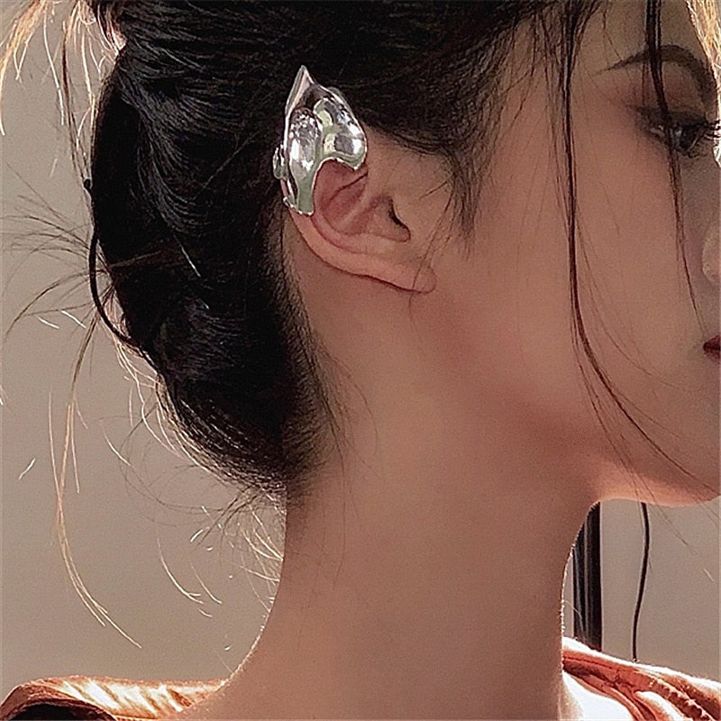 Minimalist Fashion Cartilage Hoop Earrings fake piercing Clip Unisex