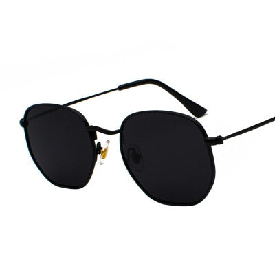 Metal Frame Hexagon Sun Glasses