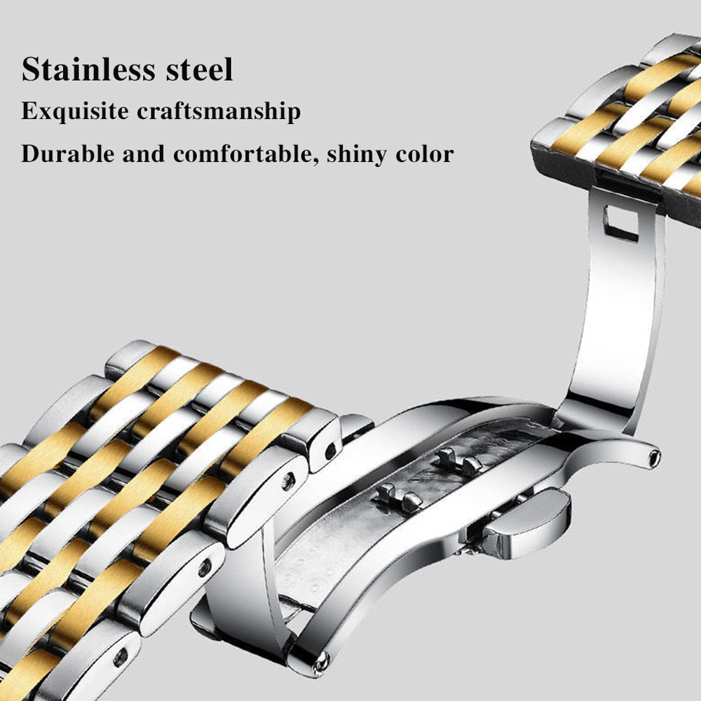 Luxury Push Button Hidden Clasp Waterproof Luminous Wrist Watches