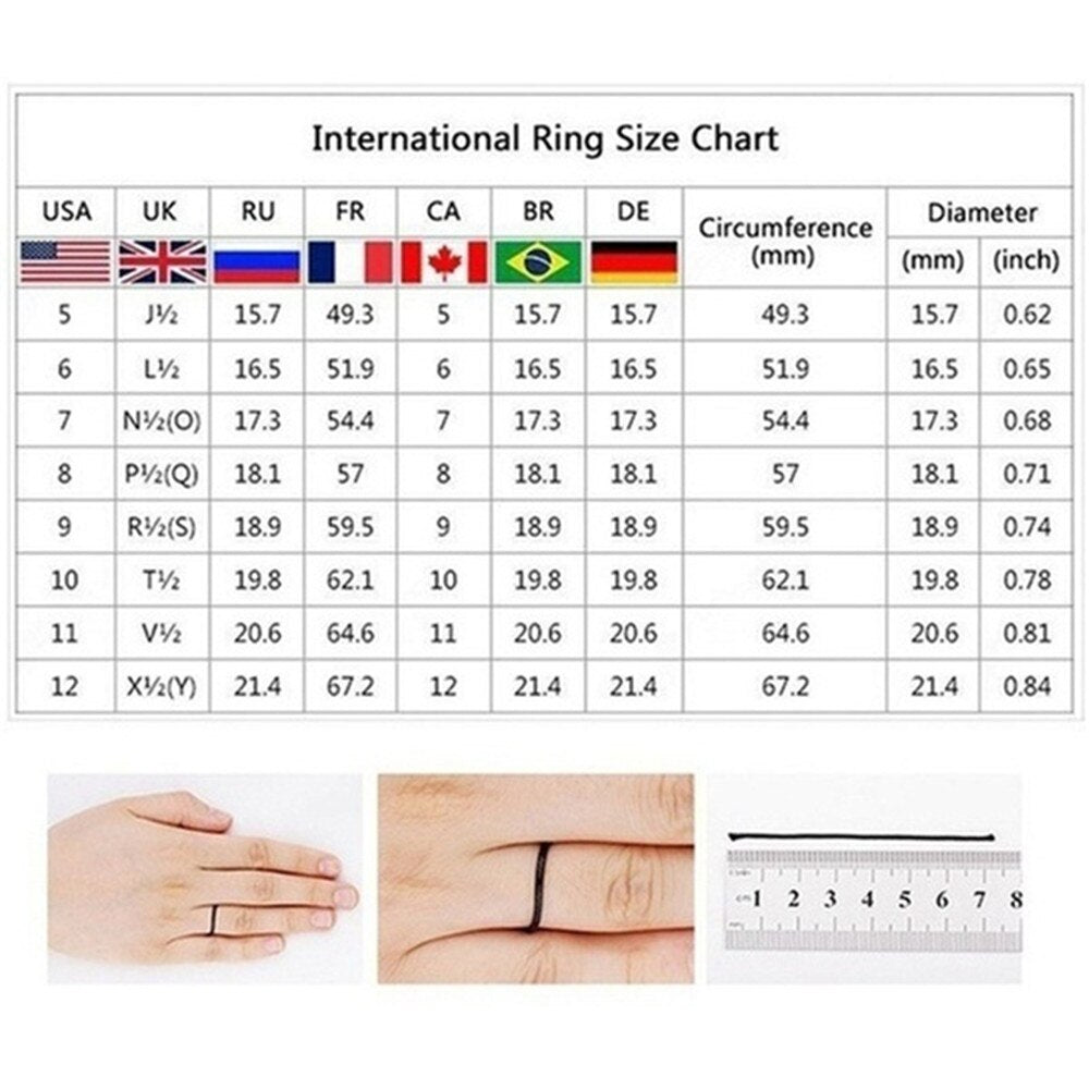 Luxury 3 Colors Fashion Inlaid Engraved Red Zirconia Pattern Hollow Ring